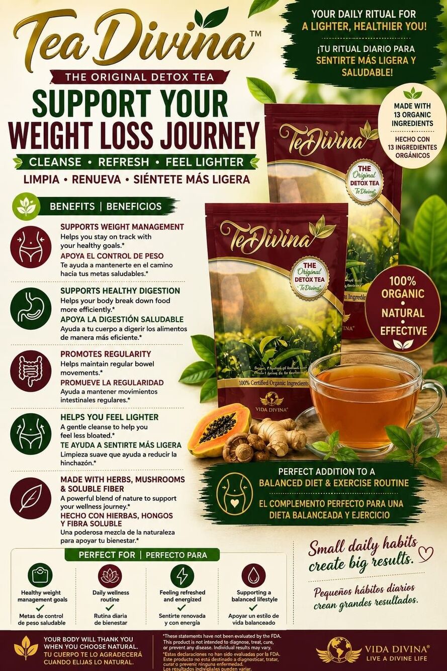 Te Divina The Original Te For Detox, Cleanse And Weightloss 1 Bag